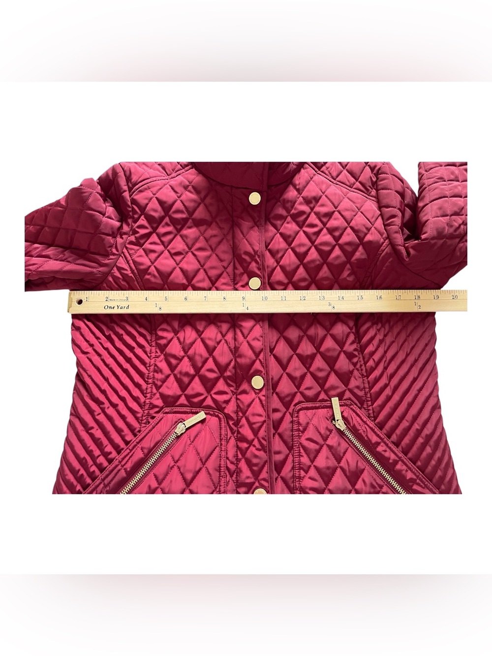 Michael Michael Kors Quilted Burgundy Jacket, M - Picture 13 of 14